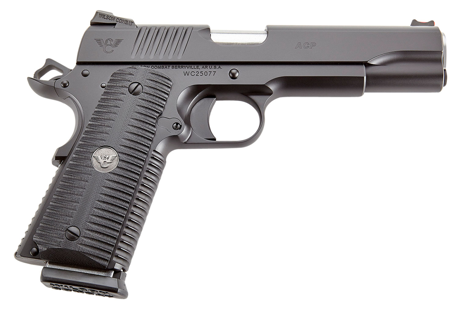 Wilson Combat ACPFS45 ACP Full-Size 45 ACP Caliber with 5″ Barrel, 8+1 Capacity, Black Armor-Tuff Finish Carbon Steel Beavertail Frame, Serrated Black Carbon Steel Slide & Black G10 Eagle Claw Grip Wilson Combat ACPFS45 ACP Full-Size 45 ACP Caliber with 5″ Barrel, 8+1 Capacity, Black Armor-Tuff Finish Carbon Steel Beavertail Frame, Serrated Black Carbon Steel Slide & Black G10 Eagle Claw Grip - Semi Auto Handguns - Rampart Guns