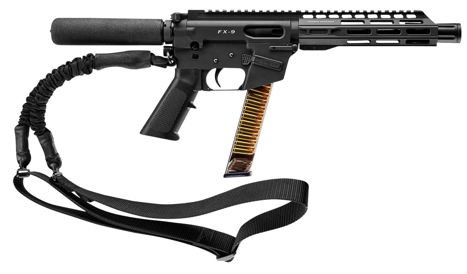 FREEDOM ORDNANCE FX9P8T FX-9 9mm Luger 32+1 8″, Black, M-LOK Handguard, Padded Buffer Tube, A2 Grip, 3″ Faux Suppressor, Includes Sling FREEDOM ORDNANCE FX9P8T FX-9 9mm Luger 32+1 8″, Black, M-LOK Handguard, Padded Buffer Tube, A2 Grip, 3″ Faux Suppressor, Includes Sling - Semi Auto Handguns - Rampart Guns
