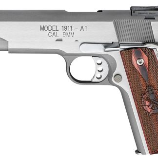 Springfield 1911-A1 Range Officer 9mm Stainless Essentials Package w/ Adjustable Rear Sight - Firearms | Rampart Guns