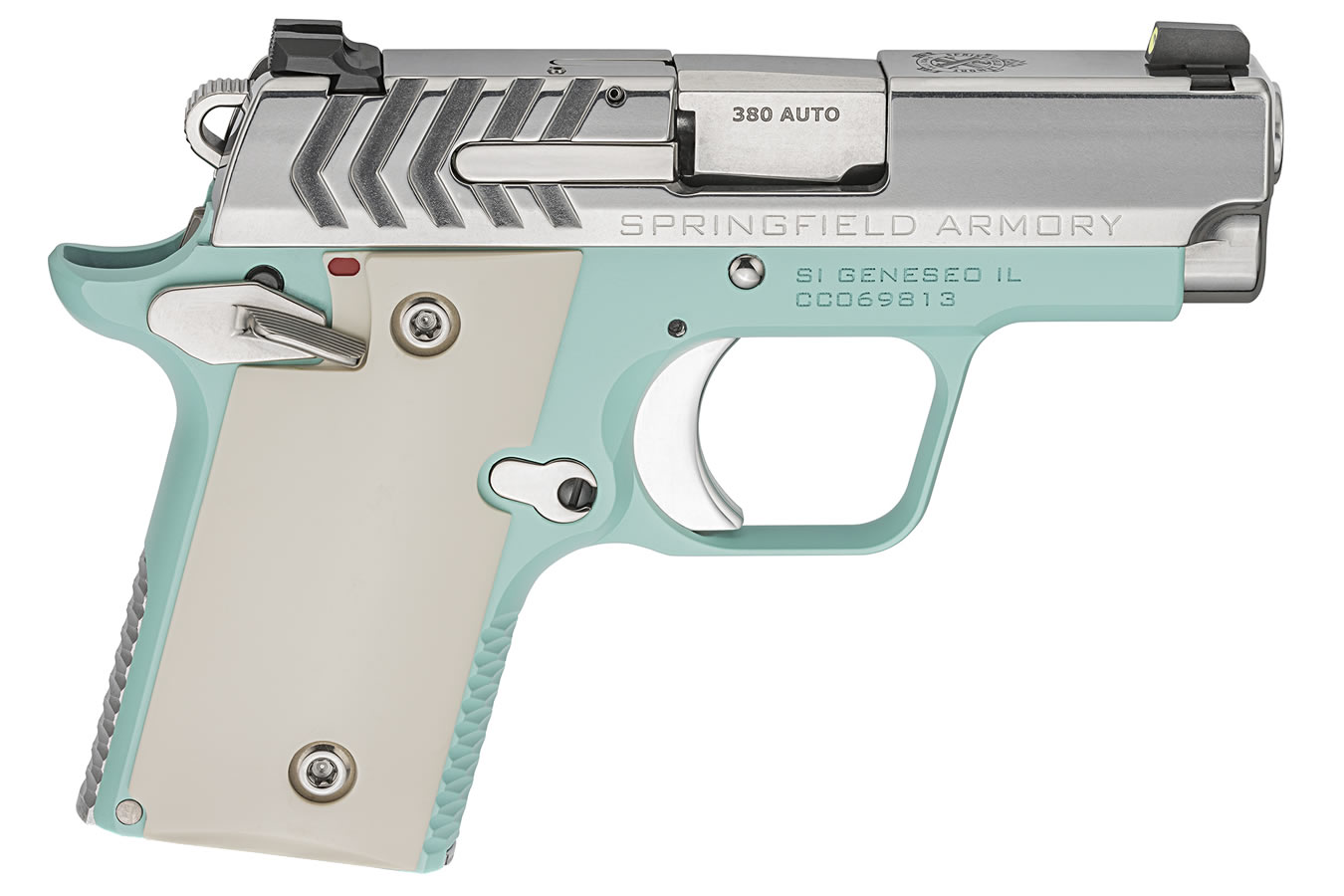 Springfield 911 .380 ACP Carry Conceal Pistol with Vintage Blue Cerakote/Stainless Finish Springfield 911 .380 ACP Carry Conceal Pistol with Vintage Blue Cerakote/Stainless Finish - Pistols - Rampart Guns