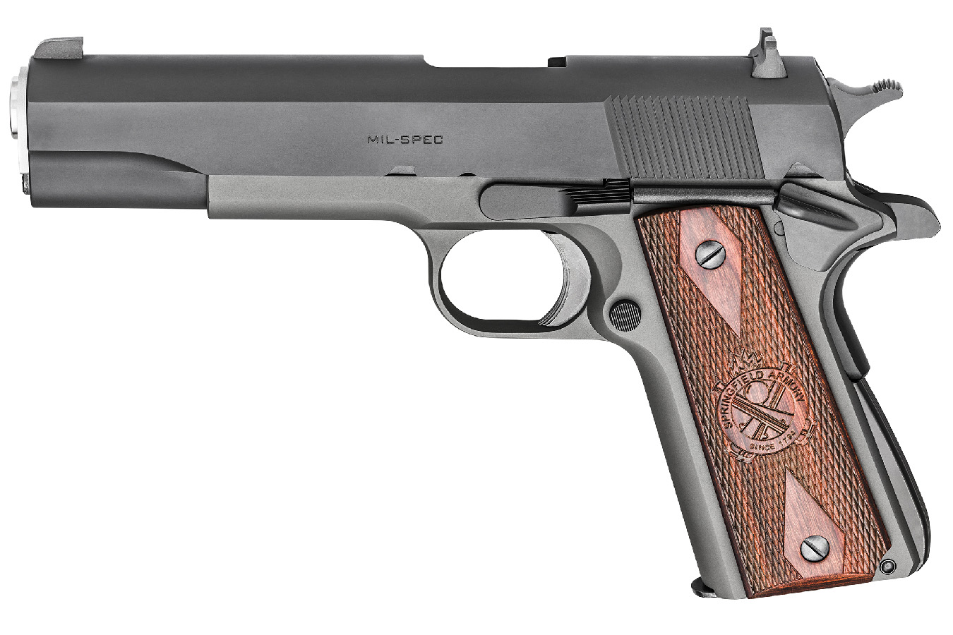 Springfield 1911 Mil-Spec 45 ACP Parkerized (CA Compliant) Springfield 1911 Mil-Spec 45 ACP Parkerized (CA Compliant) - Firearms - Rampart Guns