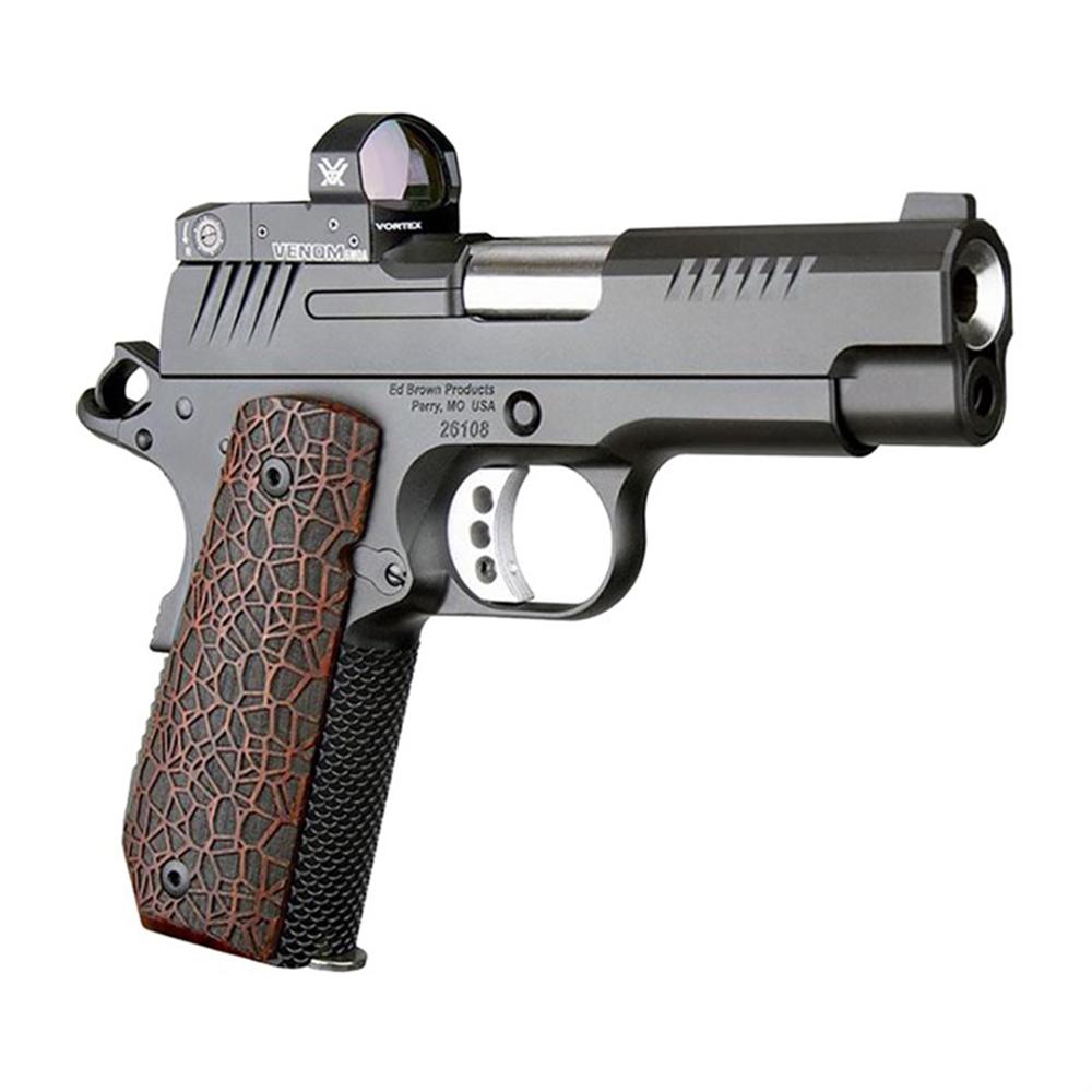 Ed Brown KC9 G4 VTX Handgun 9mm Luger 9rd Magazines (2) 4″ Barrel Black with Brown Grip and Thumb Safety and Vortex Venom Red Dot Ed Brown KC9 G4 VTX Handgun 9mm Luger 9rd Magazines (2) 4″ Barrel Black with Brown Grip and Thumb Safety and Vortex Venom Red Dot - Semi Auto Handguns - Rampart Guns