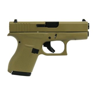 Glock 42 Custom “FDE” Subcompact Handgun .380 ACP 2/6rd Magazines 3.25″ Barrel USA - Semi Auto Handguns - Rampart Guns