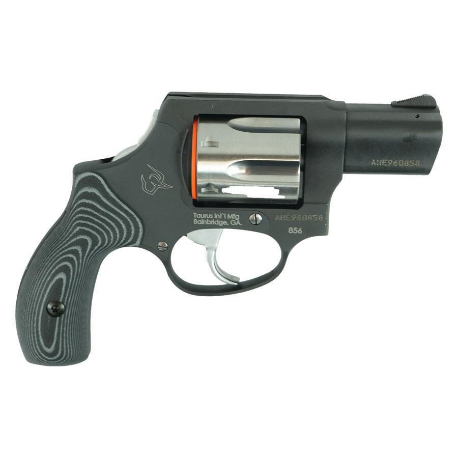 Taurus 856 Concealed Hammer Handgun .38 Spl 6rd Capacity 2″ Barrel Matte Black Finish/Stainless Cylinder Grey VZ Grips - Semi Auto Handguns - Rampart Guns