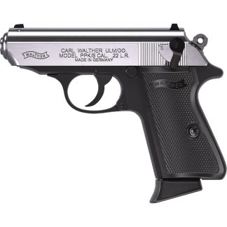 Walther PPK/s Handgun .22 LR 10rd Magazine 3.3″ Threaded Barrel Two-Tone Black Stainless - Semi Auto Handguns | Rampart Guns