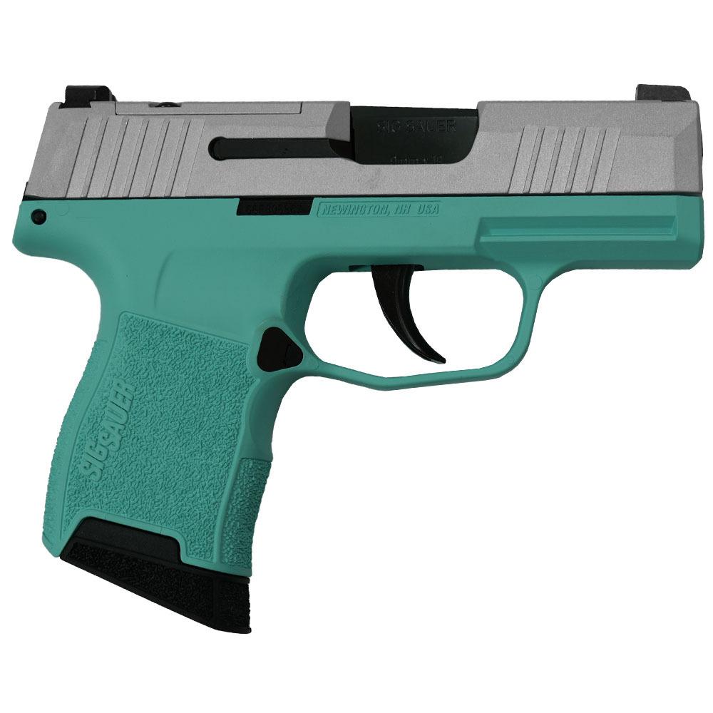 Sig Sauer “Silver Slide/Robin’s Egg Blue Frame” P365 Optic Ready Handgun 9mm Luger 10rd Magazines(2) 3.1″ Barrel X-RAY 3 Sights Sig Sauer “Silver Slide/Robin’s Egg Blue Frame” P365 Optic Ready Handgun 9mm Luger 10rd Magazines(2) 3.1″ Barrel X-RAY 3 Sights - Semi Auto Handguns - Rampart Guns