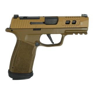 Sig Sauer P365 Two-Tone Brown XMACRO TACOPS Handgun 9mm Luger 17rd Magazines(4) 3.7″ Barrel - Semi Auto Handguns - Rampart Guns